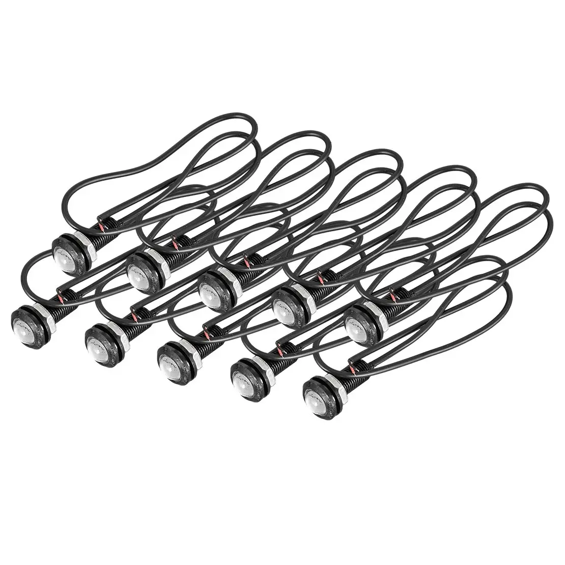 10pcs Red LED Car Daytime Running Fog Reverse Light Eagle Eye Lamp Bulb 23mm 9W 12V fit for Motorcycle Truck Mountain Bike Boat