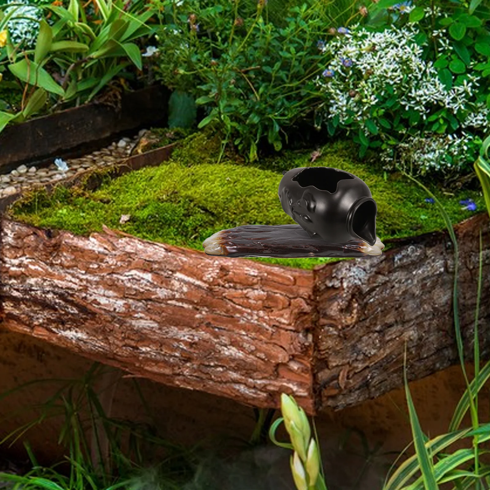 

Ceramic Waterfall Fountain Spout Elegant Decorative Replacement Part for Indoor Outdoor Garden Fish Tank Water Features