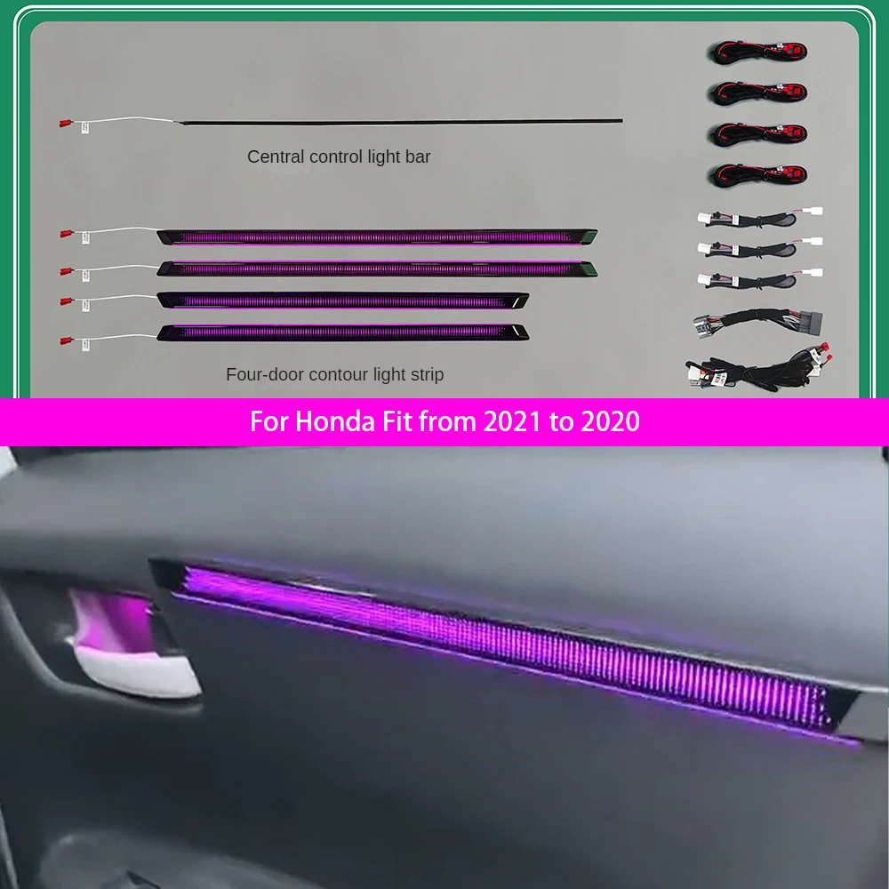 

Для Honda Fit 2021-2022 гг. Атмосфера Свет Атмосфера Декоративный свет Цвет света Декоративная полоса Модифицированный свет