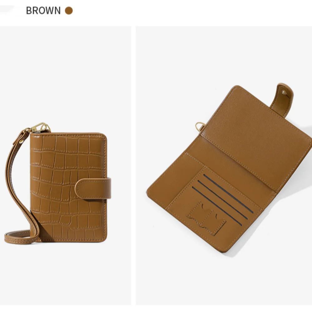 Multi-function Hanging Neck Wallet Portable Id Card Leather RFID Wallet Credit Passport Card Holder