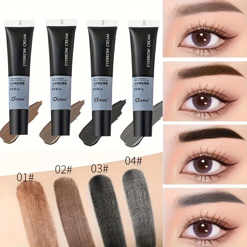3D tear off dye eyebrow cream, waterproof, lightweight and smooth, natural color rendering, easy to create natural 3D eyebrows