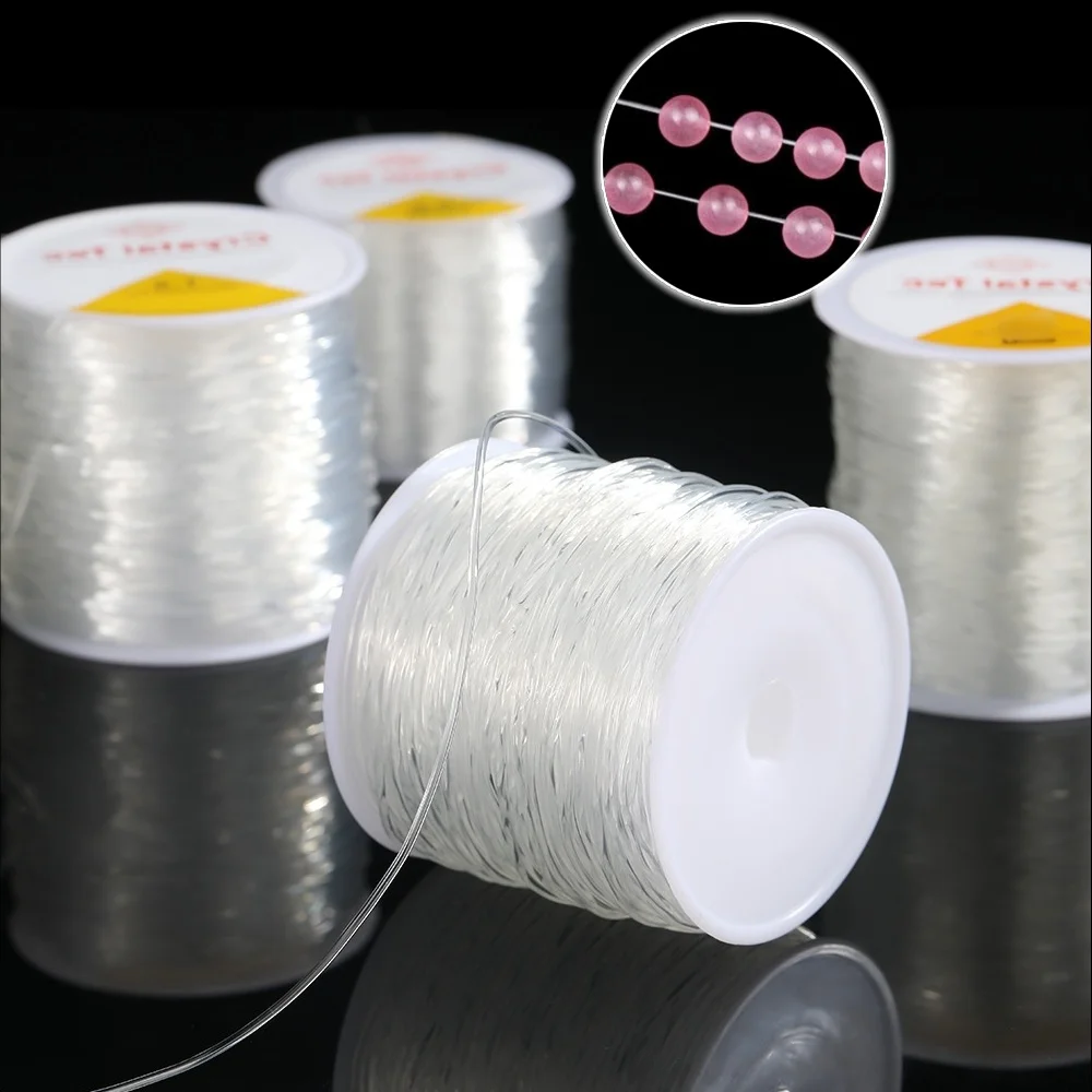 

100m Transparent Crystal Elastic Line Stretchy String Cord 0.4-1mm Beading Cord For Ornament Making DIY Crafts Beaded Accesso