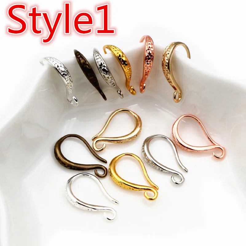 15x10mm 20pcs High Quality Silver Plated Bronze Gold 6 Colors French Earring Hooks Wire Settings Base Setting