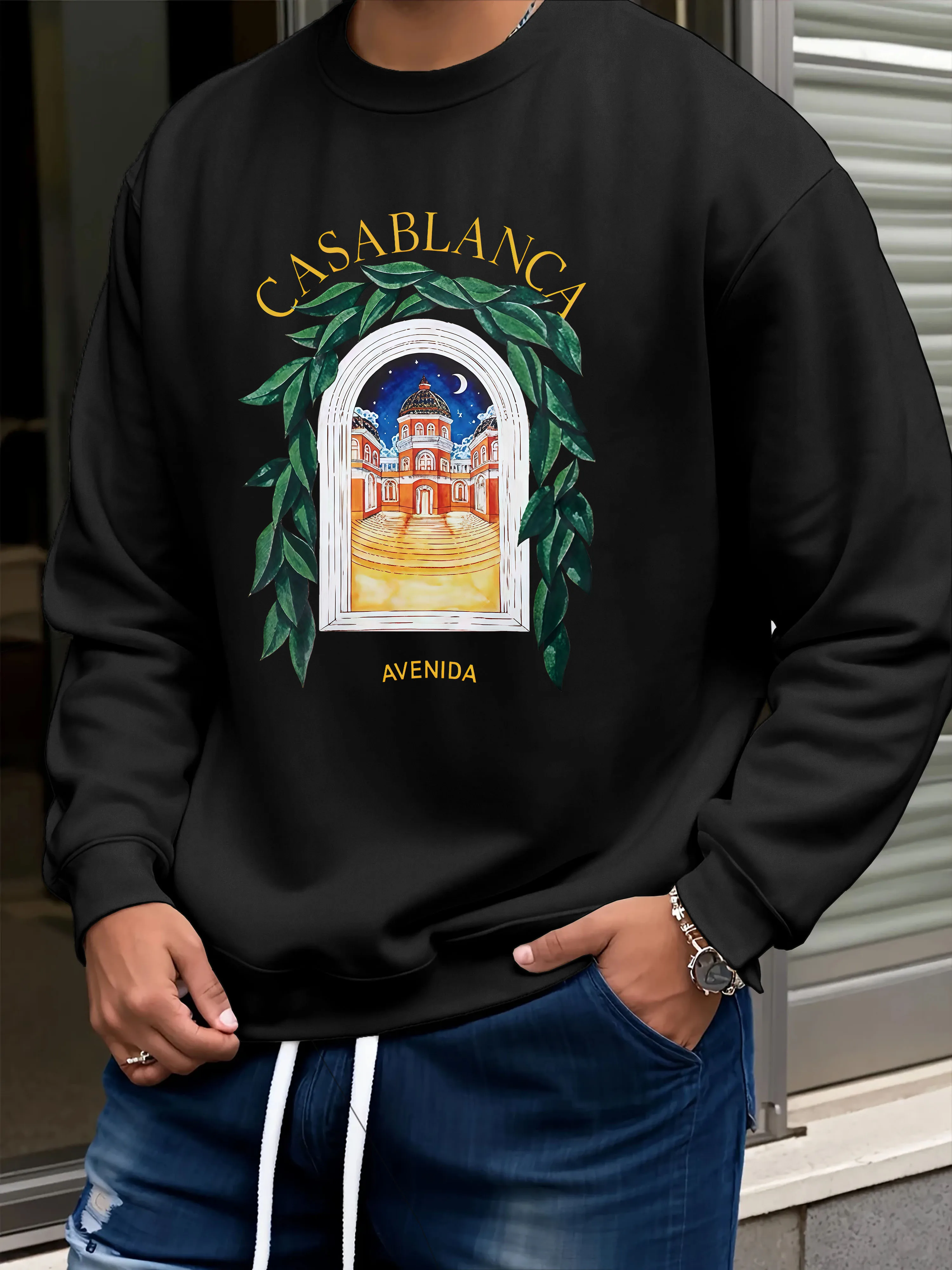 سويت شيرت رجالي بطبعة جرافيك من Ling Moyun - نسيج بوليستر ناعم مريح #2