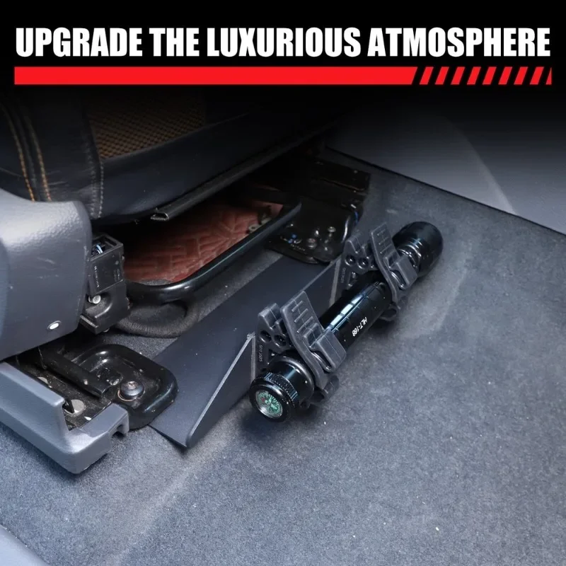 For Ford Ranger Wildtrak T6 T7 T8 2015-21 Aluminum Alloy Black Car Under Seat Flashlight Holder Bracket Interior Car Accessories - Image 5