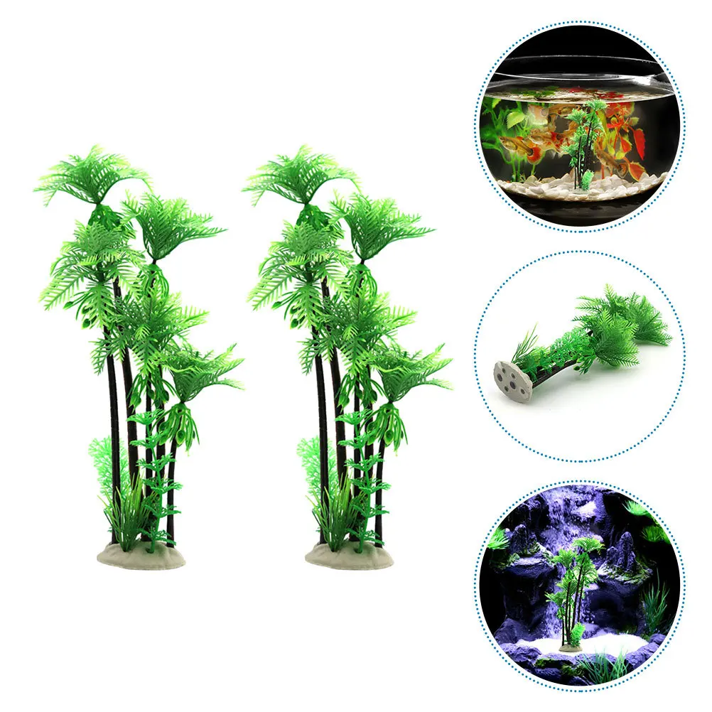 

2pcs Simulation Coconuts Tree Decorative For Fish Tank Aquarium Landscape Micro Landscape Coconuts Tree Aquarium Decor Fish Tank