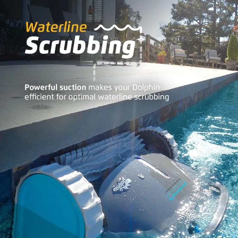 Dolphin Advantage เครื่องดูดฝุ่นสระว่ายน้ําหุ่นยนต์อัตโนมัติพิเศษ, การปีนกําแพง, แปรงขัดเส้นน้ํา, ตัวกรองโหลดด้านบน