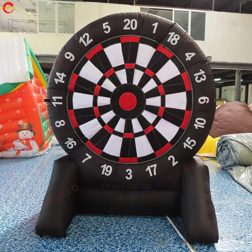 شحن مجاني إلى الباب 3mH لوحة رمي السهام السوداء القابلة للنفخ لتأجير الحفلات الداخلية والخارجية تفجير لعبة رمي السهام الكرنفالية