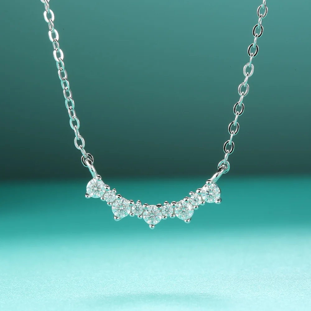 

Full Diamond Clavicle Necklace Women's HW Dinner S925 Sterling Silver Necklace Women's Moissanite Pendant