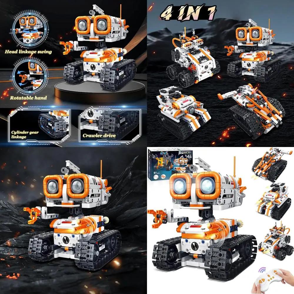 

All-in-One STEM Robot Kit: Educational Building Blocks with App & Remote Control for Ages 6-12