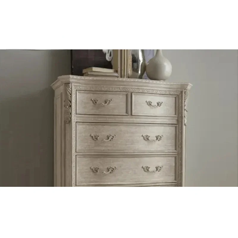 Renaissance Mark Chest of Drawers Bedroom Six Bucket Locker Solid Wood Carved Art Storage Bedroom Bedside Cabinet