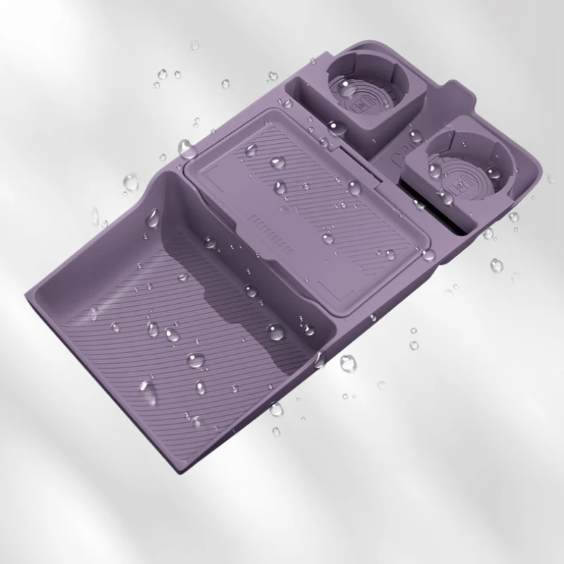 For Avatr 12 2024 Lower Center Console Storage Box Double Layer Multi-compartment Flexible Silicone Anti-slip Protective Liner