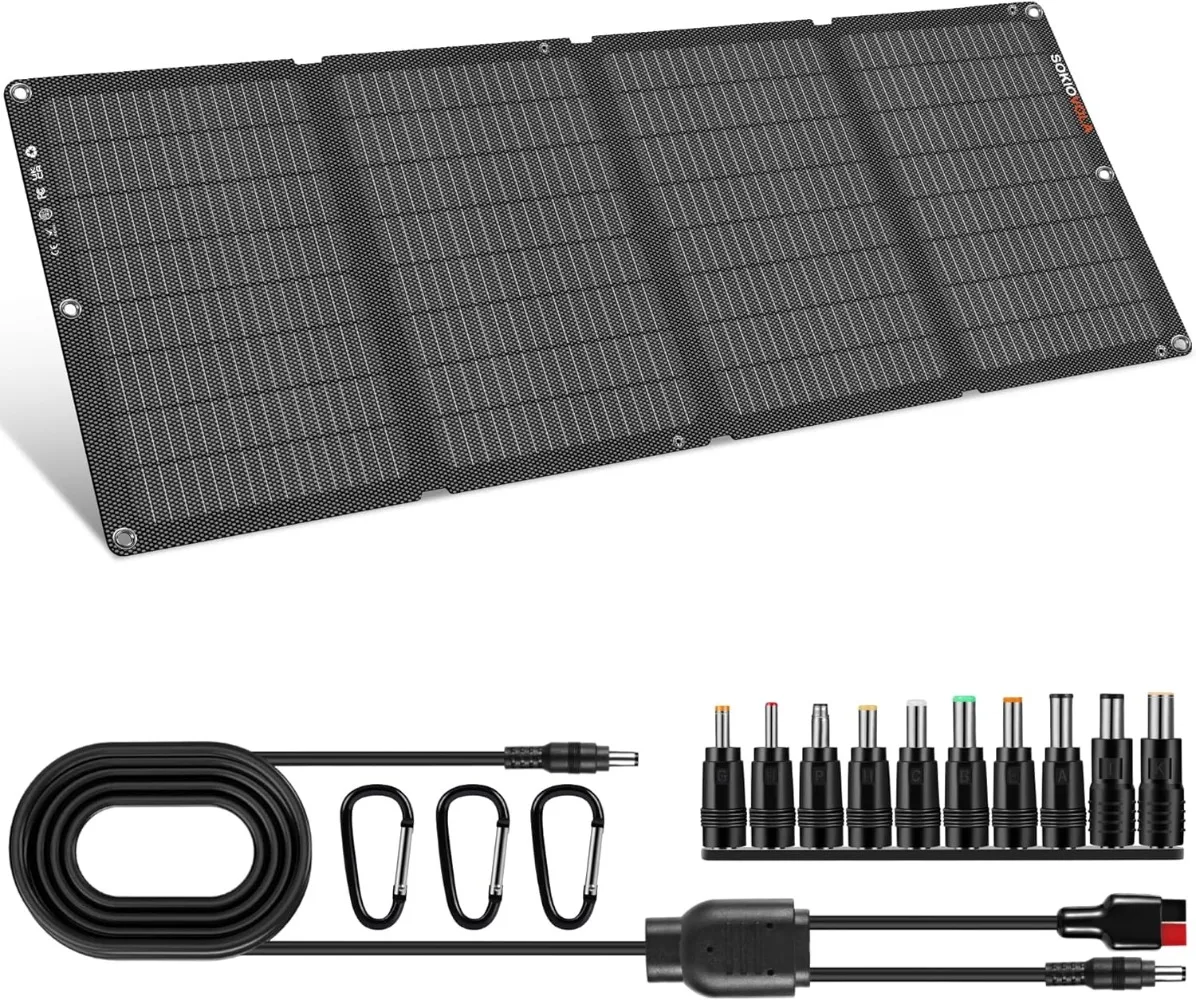 

40W Solar Panel Charger 25% Efficiency ETFE Folding Solar Panel Kit with DC、 USB-C and USB-A Ports N-Type Solar Cell