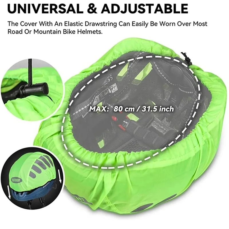 Bicycle Helmet Rain Cover Waterproof MTB Road Bike Helmet Protector Reflective Safety Cap Cycling Accessories view 6