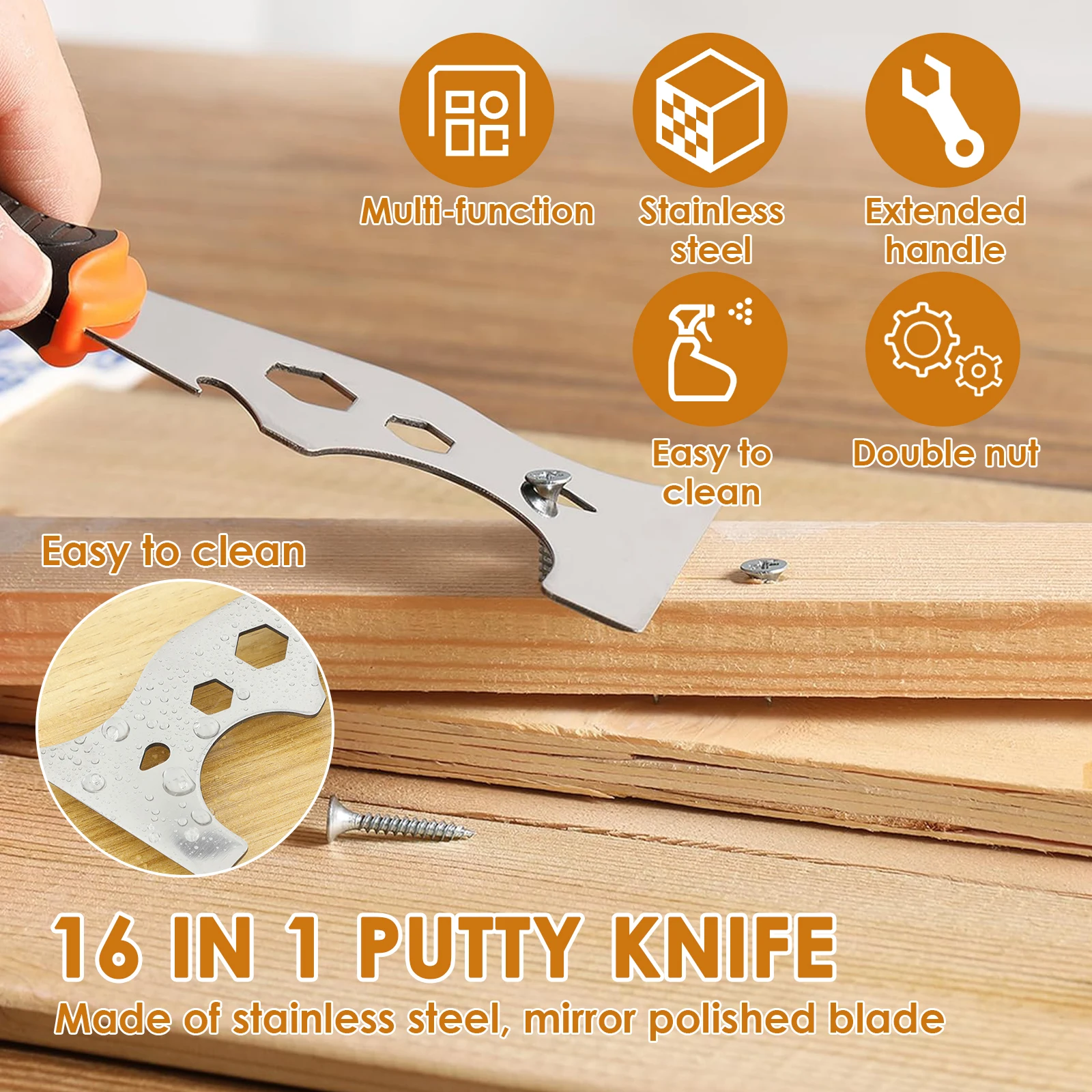 Drywall Paint Scraper Easy to Clean Painting Tools Versatile Stainless Steel Putty Knife Scraper Professional Paint Scraper Tool