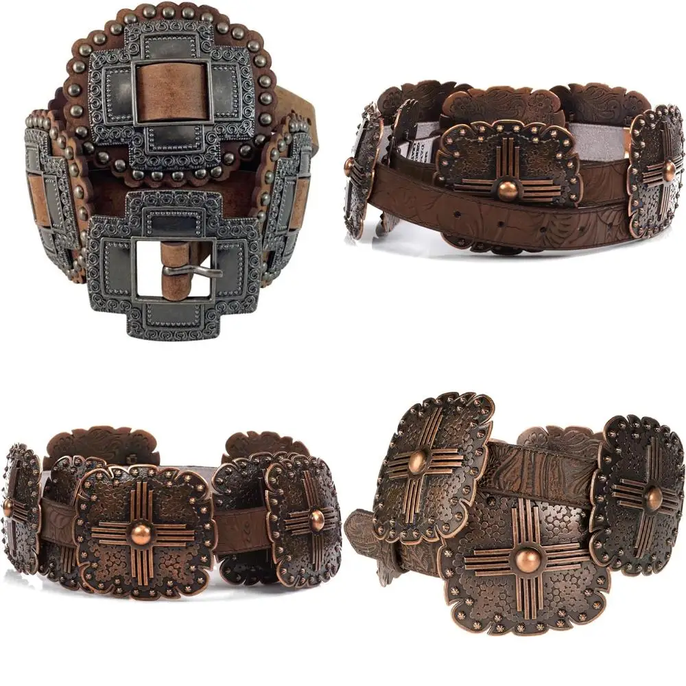 

Большой женский перекрестный ремень Concho в характерном стиле для повседневной носки и особых случаев