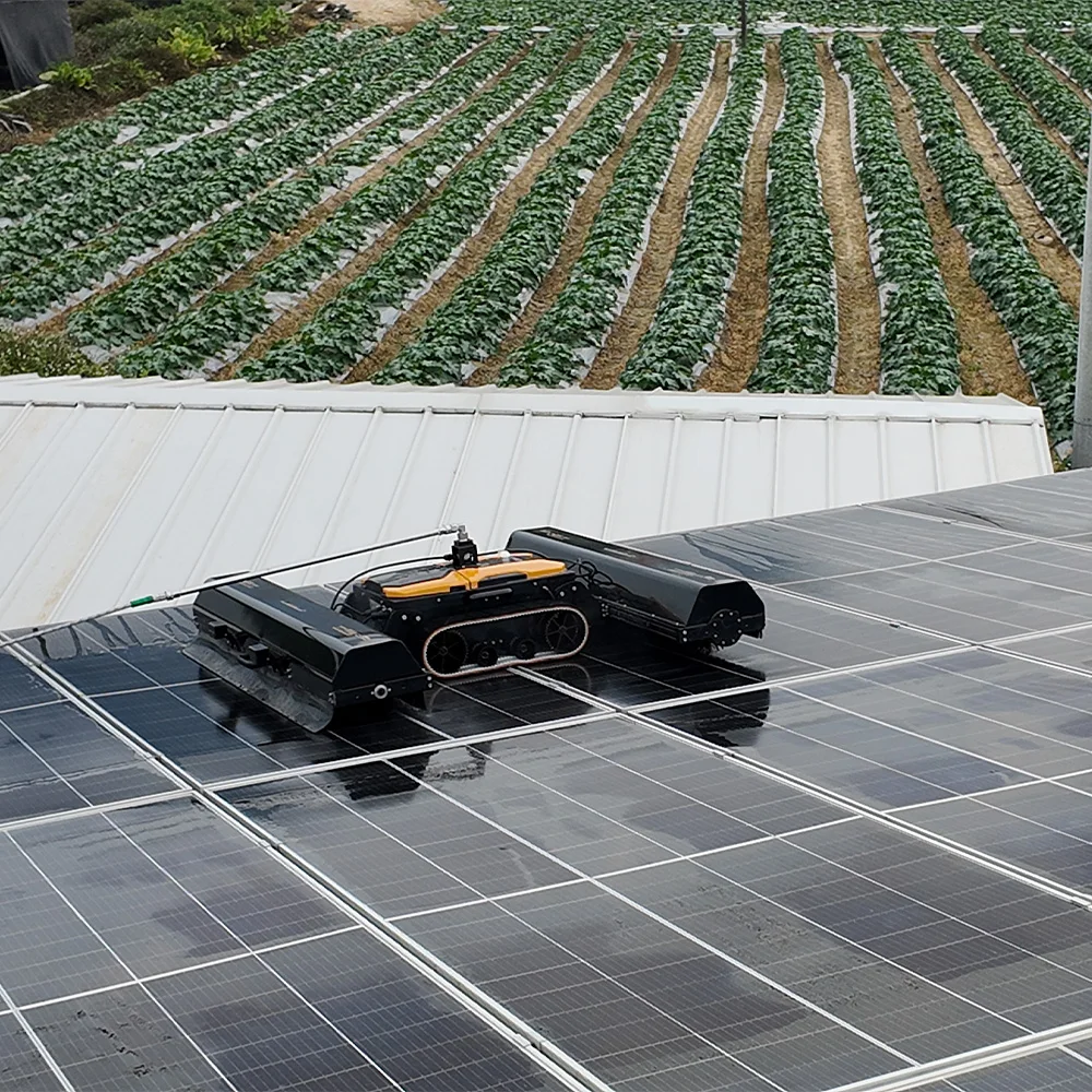 All Terrain Crawler Solar Panel Cleaning Robot Remote Control Photovoltaic Cleaning Equipment