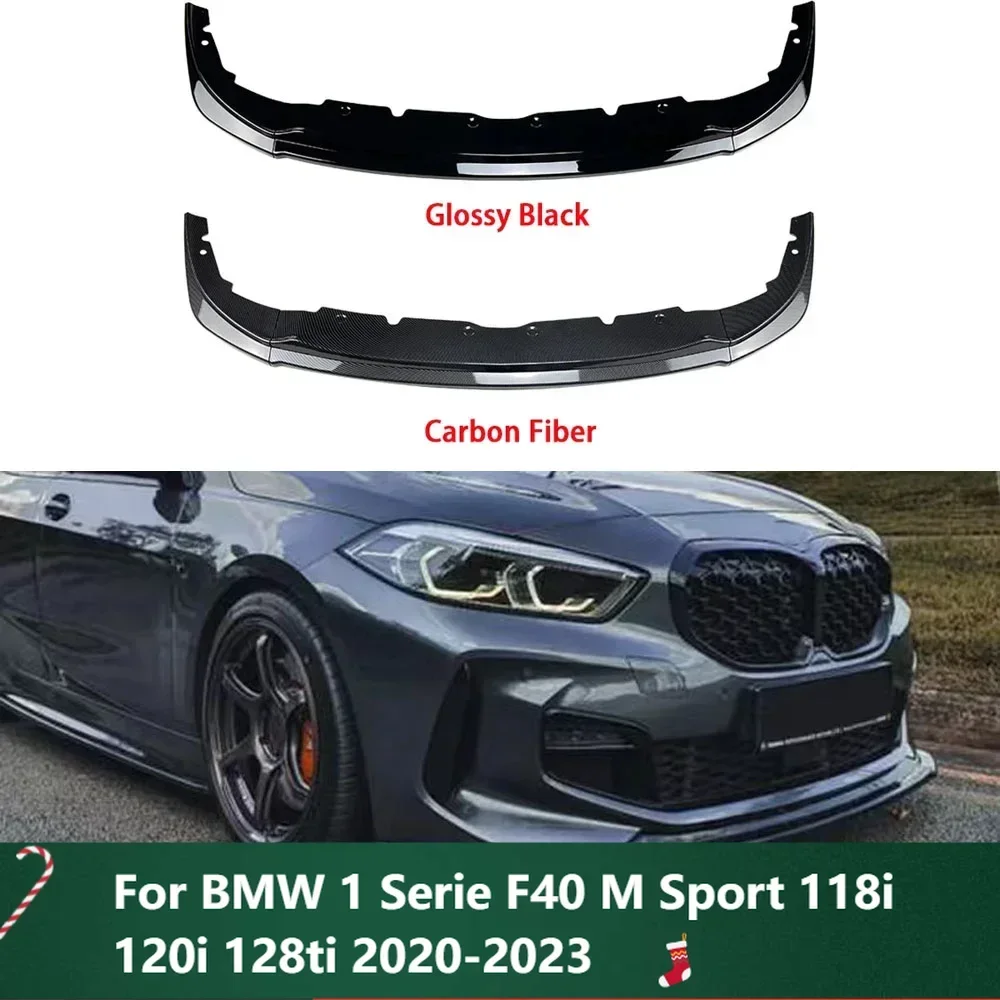 

New！For BMW 1 Serie F40 M Sport 118i 120i 128ti 2020-2023 Car Front Bumper Lip Splitter Spoiler