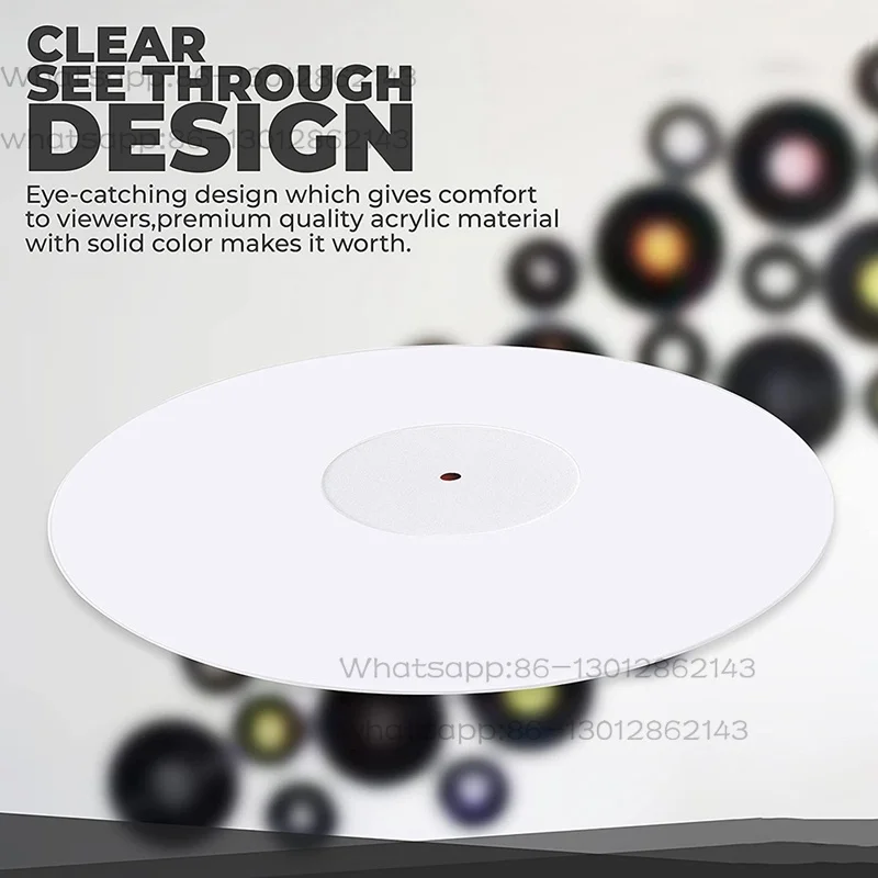 Turntable Acrylic Slipmat For Vinyl LP Record Players - 2.5Mm Thick Provides Tighter Bass - 12Inch Platter Mat (White)
