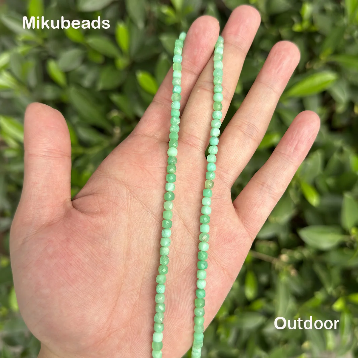 Wholesale Natural 4*4mm Rare 3A Chrysoprase Faceted Cube Loose Beads For Jewelry Making DIY Bracelets Necklace Mikubeads Green