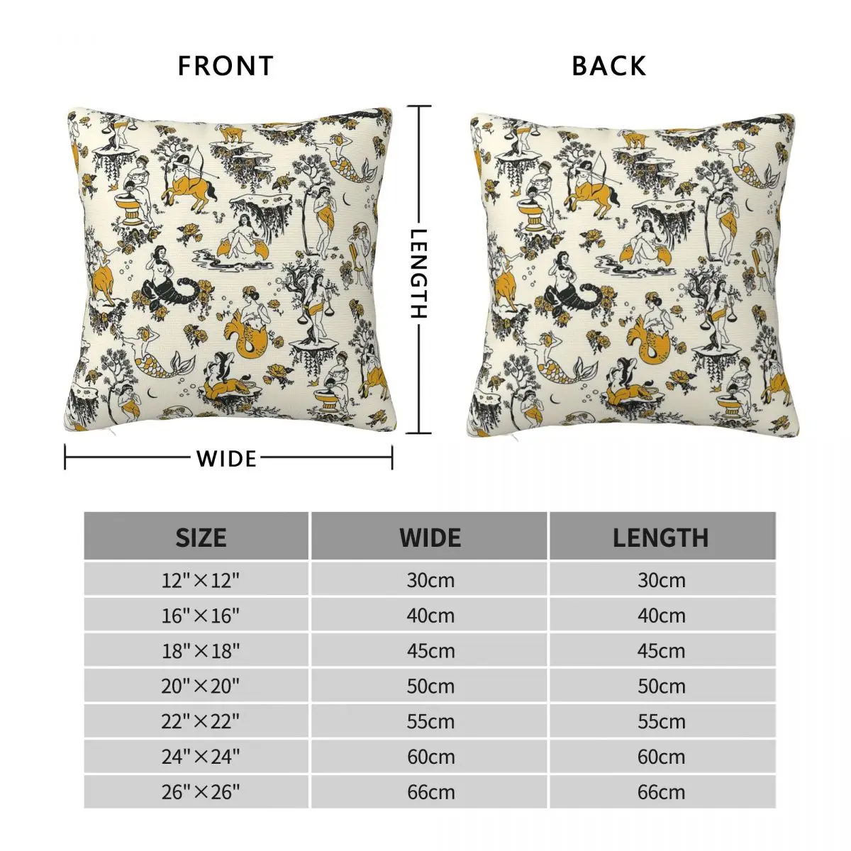 Cool Zodiac Toile Astrology Square Pillowcase Polyester Linen Velvet Creative Decor Pillow Case Car Cushion Cover Wholesale 18