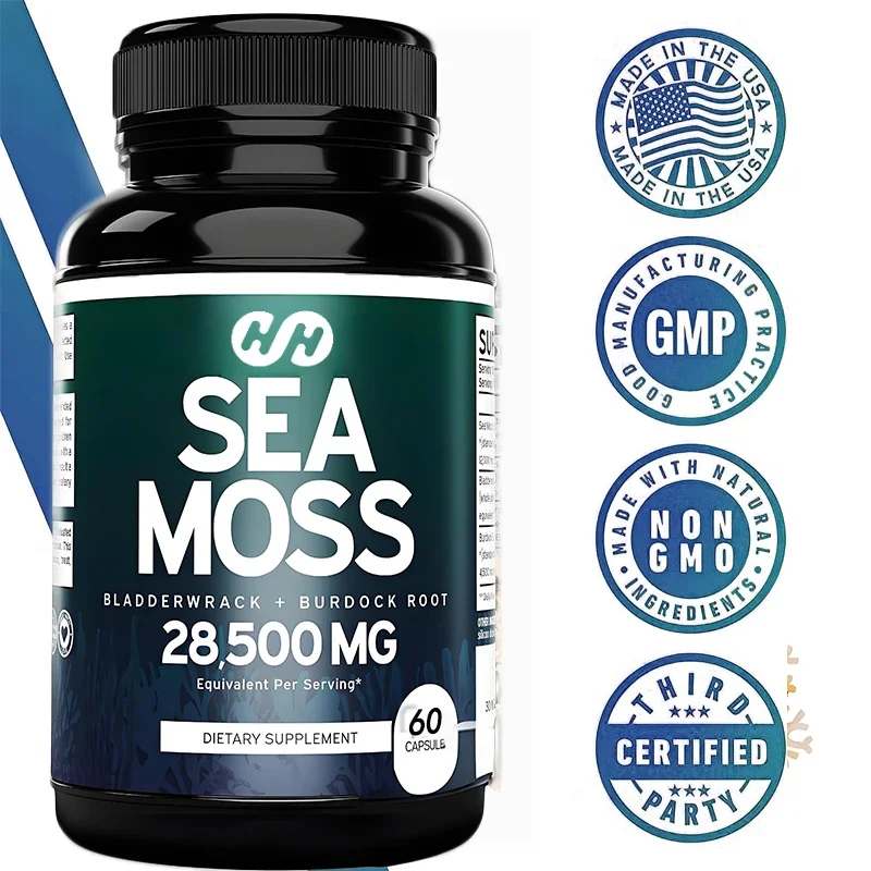 

Irish Seaweed Capsules 28500 Mg (60 Capsules Vegetarian) Premium Seaweed Supplement - Non GMO and Vegetarians