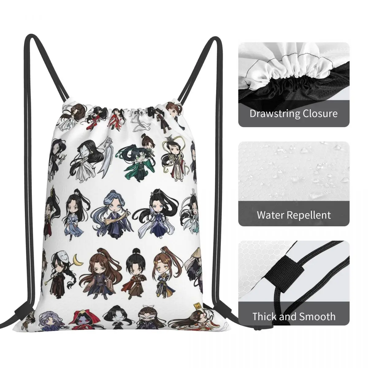 Sac à dos Heaven OfficiaS1 Blessing Chibis pour hommes et femmes, sacs à bandoulière de proximité, sac de sport de poche Bundle, sacs à livres pour l'école