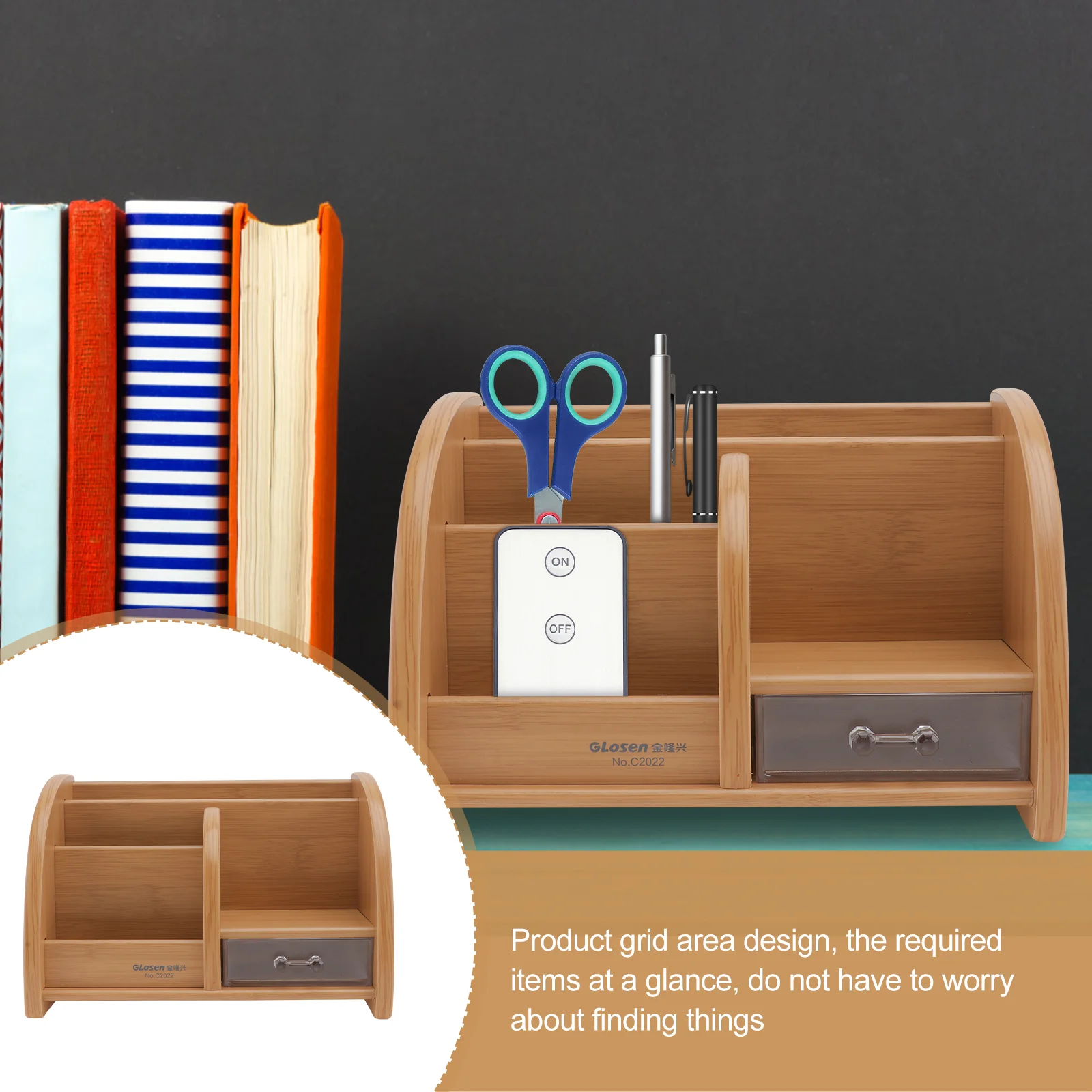 Office Storage Shelves Creative Wooden Pen Holder Organizer Pencil Desktop Stationary Stationery