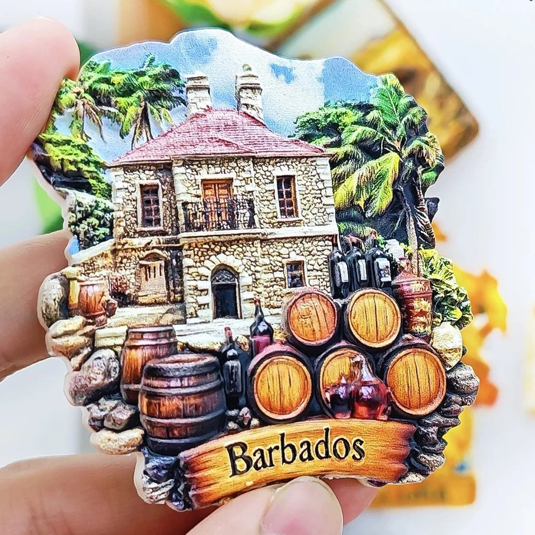 Barbados 3D Refrigerator Magnet Travel Souvenir Magnet Handmade Refrigerator Magnet Decorative Magnet