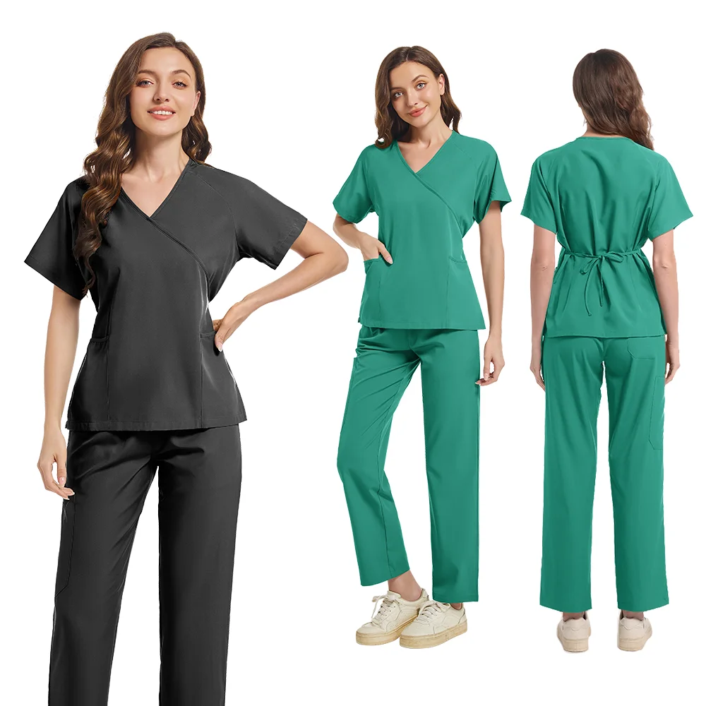 Multicolor Operating Room Scrubs Set Doctor Nurse Top Pants Lab Workwear Surgical Gown Medical Nursing Uniform Clinical Overalls