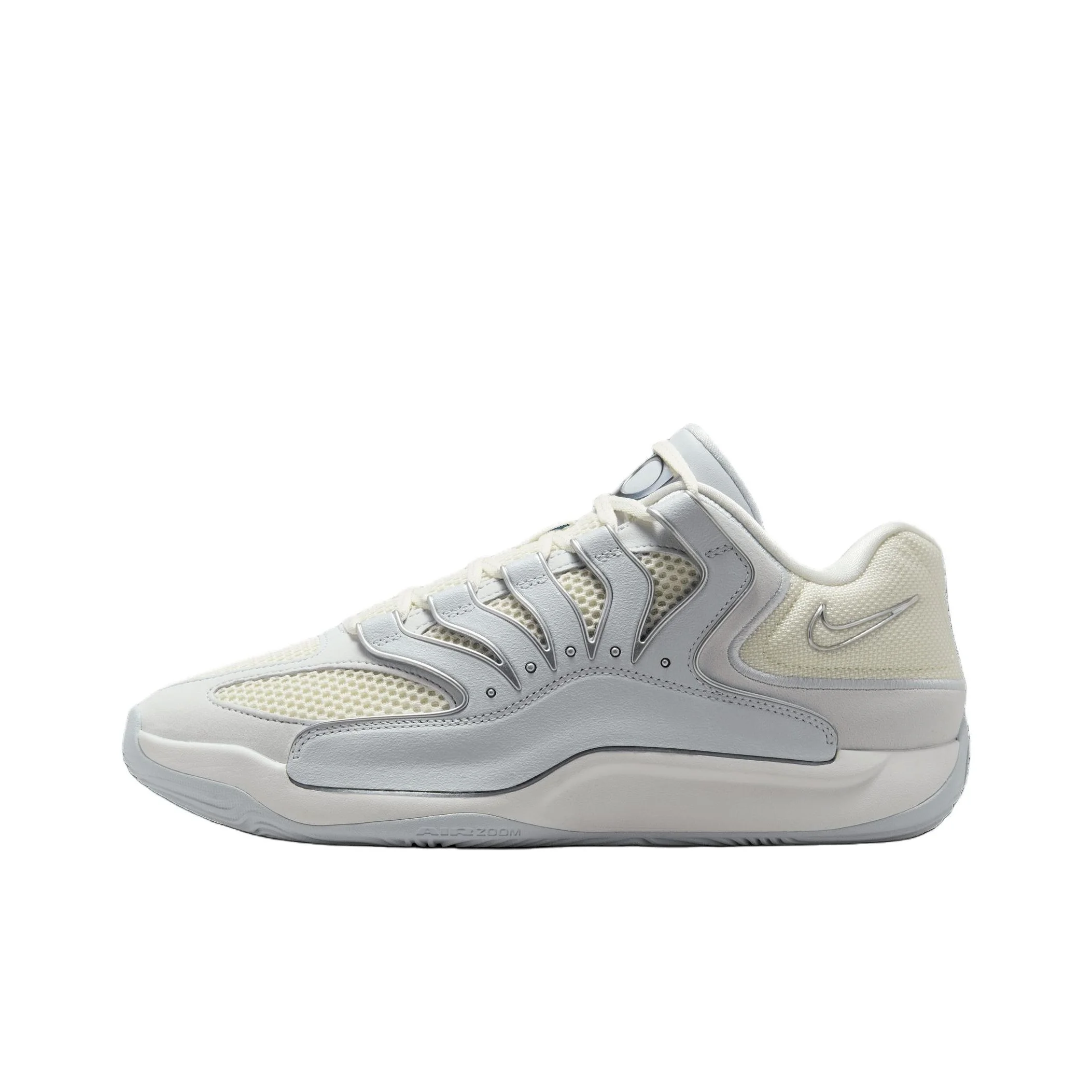 Nike KD 18 Slip Resistant Abrasion Resistant Low top Basketball Shoes Men's Gray White HV1991-001