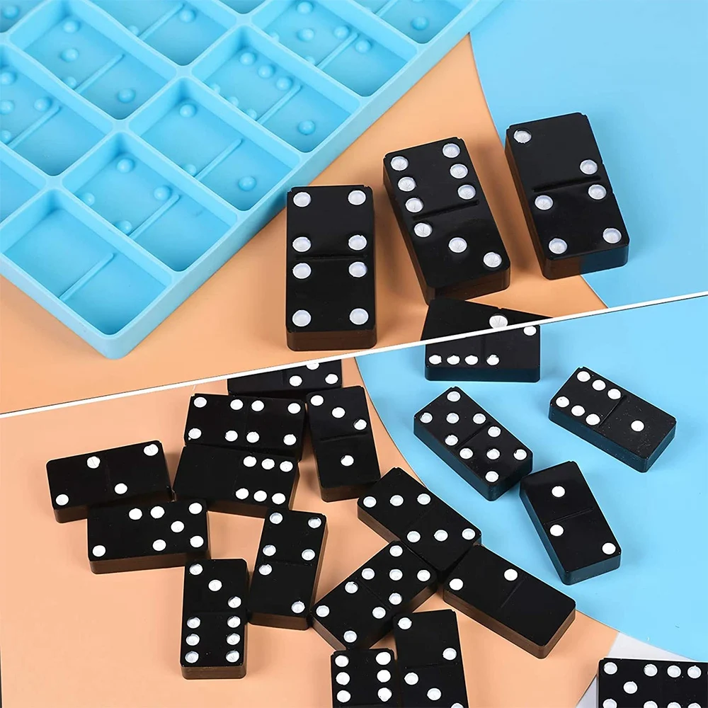 

1 Set Domino Silicone Resin Molds Resin Casting Mold With Storage Box Silicone Epoxy Casting Molds For DIY Craft-AT30