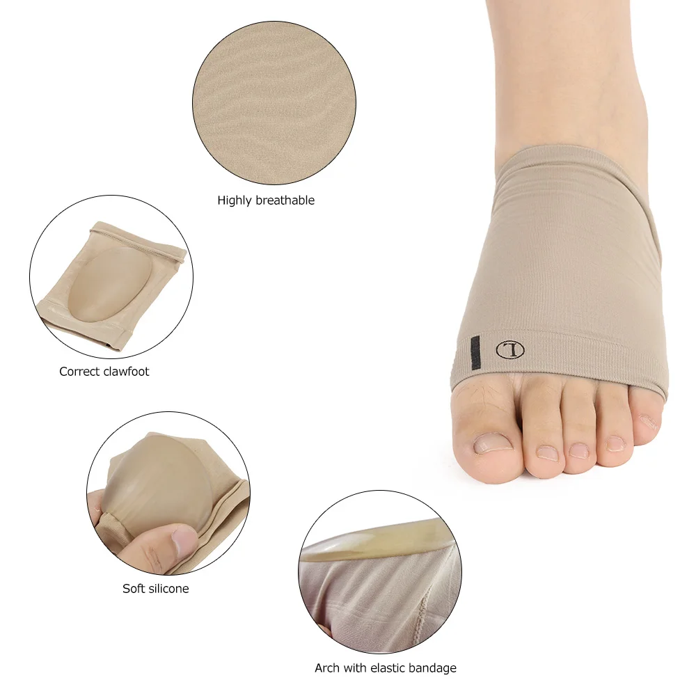 Arch Support Orthotic Plantar Fasciitis Cushion Pad Sleeve Heel Spurs Flat Feet Orthopedic Pad Correction Insoles Foot Care Tool