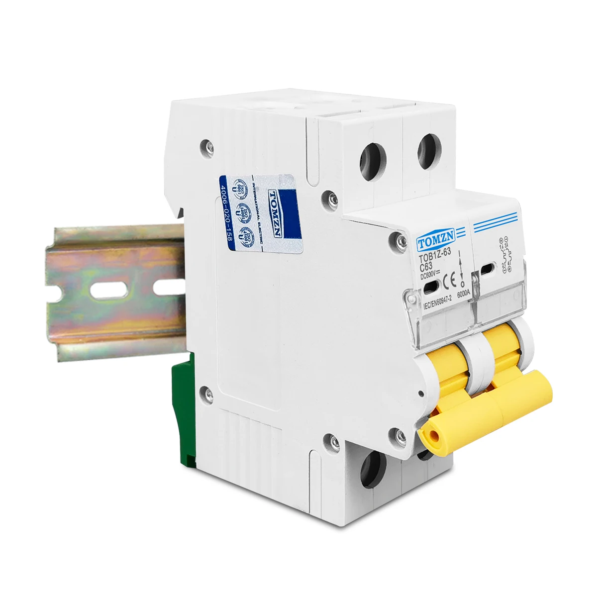 TOMZN 2P DC 600V 3A 6A 10A 16A 20A 25A 32A 40A 50A 63A Circuit Breaker MCB C curve single pole direct-current fuse for PV