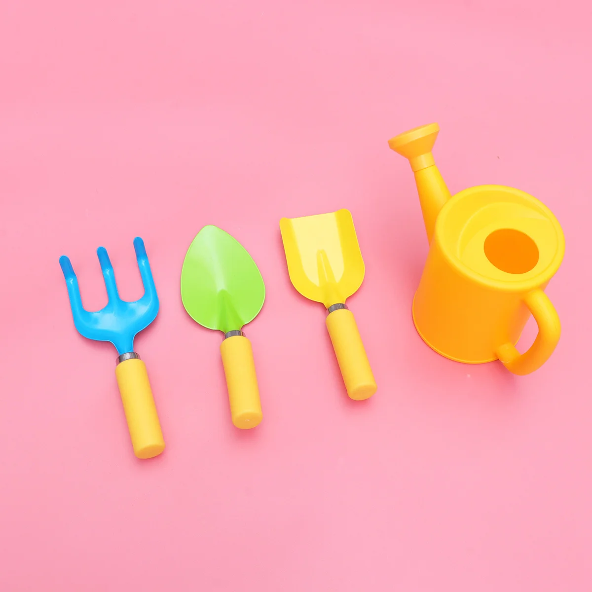1 مجموعة أدوات البستنة للأطفال مجموعة أدوات حديقة صغيرة مقبض بلاستيكي أدوات آمنة ملونة للأطفال أداة حديقة بلاستيكية
