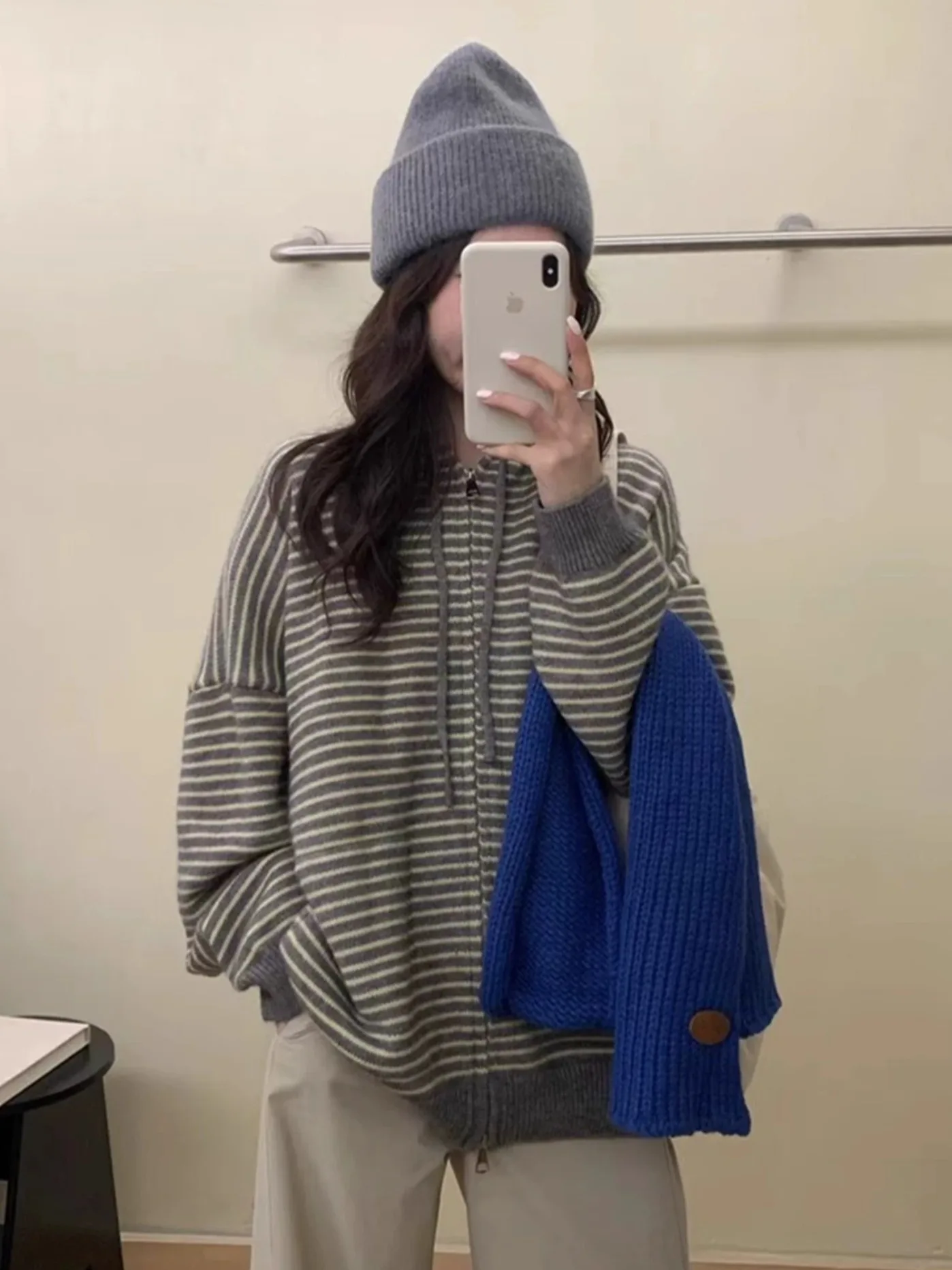 Pull à capuche rayé Chic coréen pour femmes, décontracté, confortable, respirant, toutes saisons, Faion exclusif en ligne