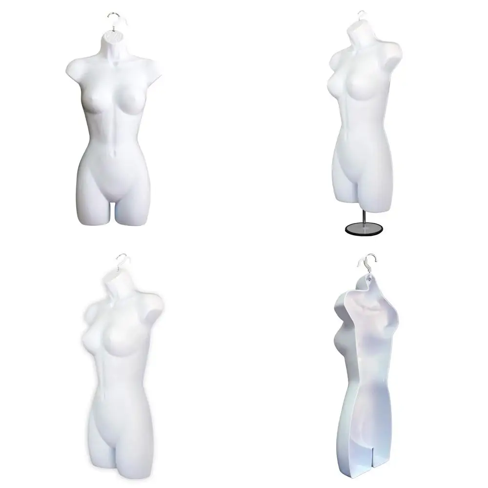 

White Female Mannequin with Hollow Back, Metal Stand and Hanging Hook, S-M Size (2)