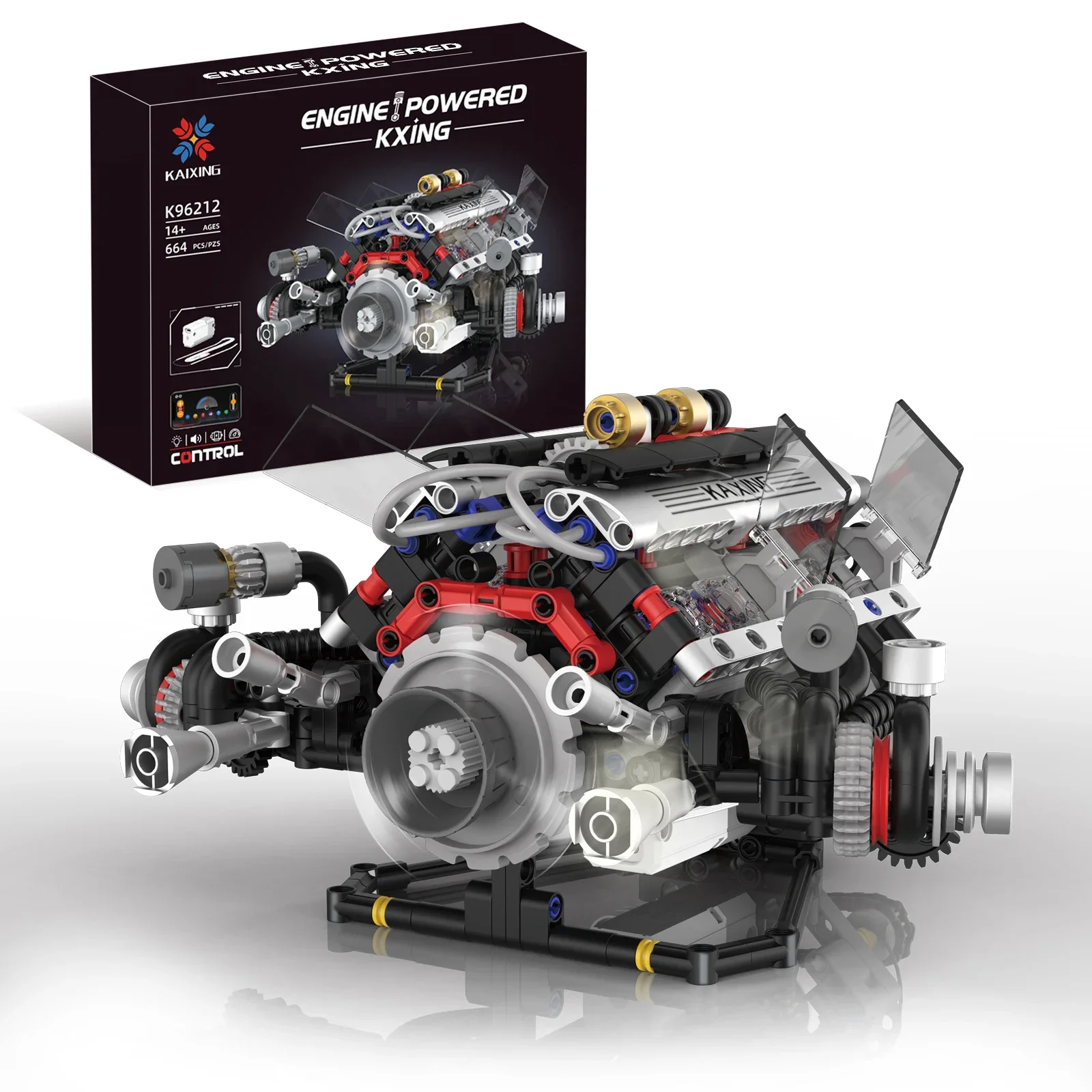 

Super Strong Sound Simulated Aston Martin Supercar Engine DIY Model Building Blocks Integrated Lighting Motor App Controls Toys