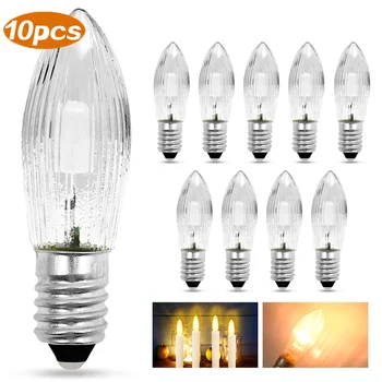 10Pcs E10 LED Kerze Glühbirnen Ersatz Lampen Kerzen Lampe Lampen 10-55 V AC Vintage Kerze Lampen für Haus Urlaub Beleuchtung