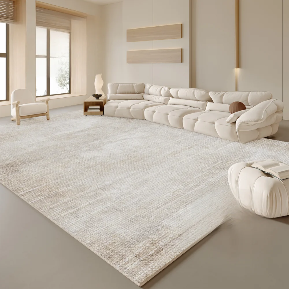 

VIKAMA Cream Colored Area Rug For Living Room And Bedroom Modern Minimalist Non Slip Wear Resistant Large Size Home Decor Rug
