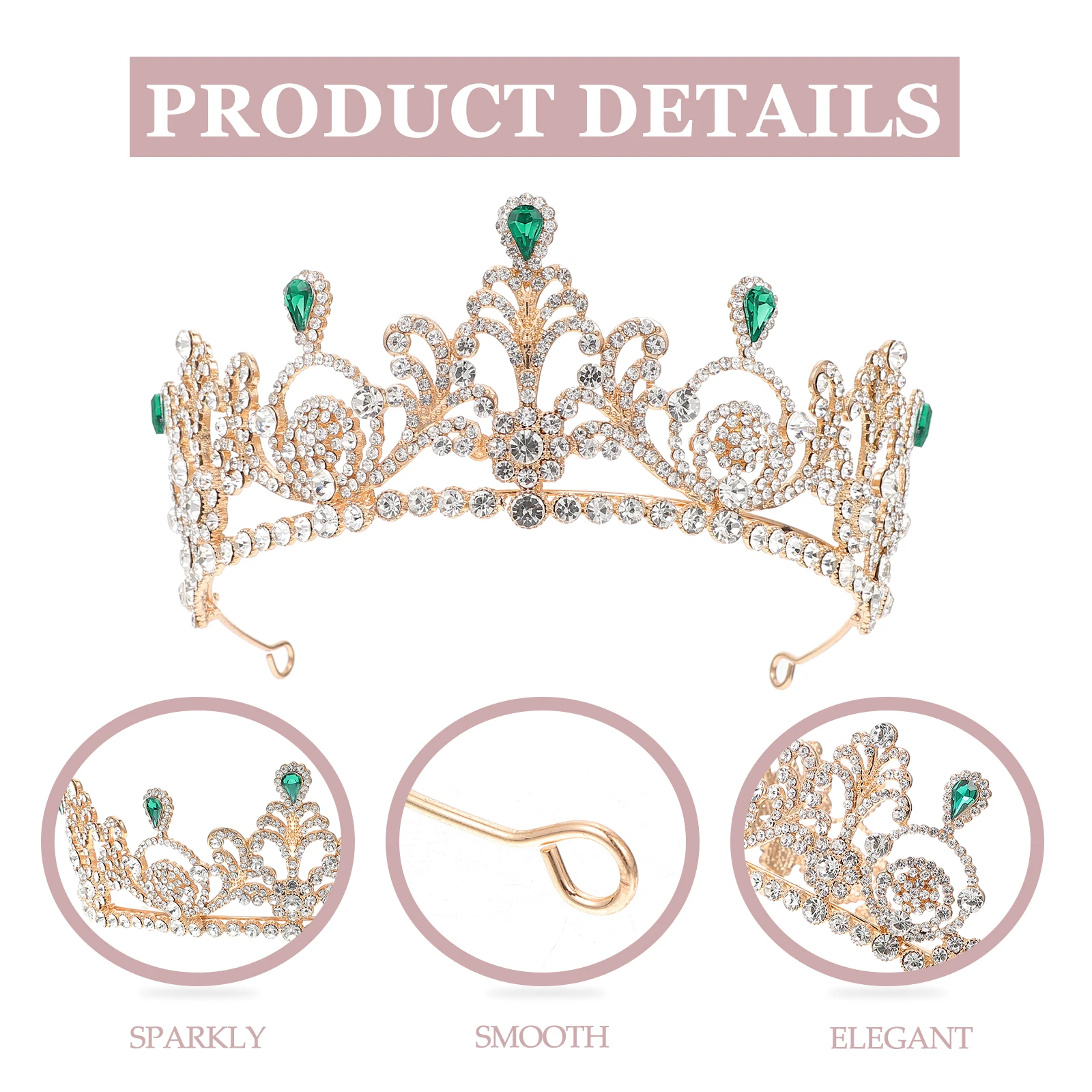 

Bridal Crown Tiara Hair Accessories Headpiece for Bride Wedding Dress nament Durable Hairb Luxury Jewelry Stylish Alloy