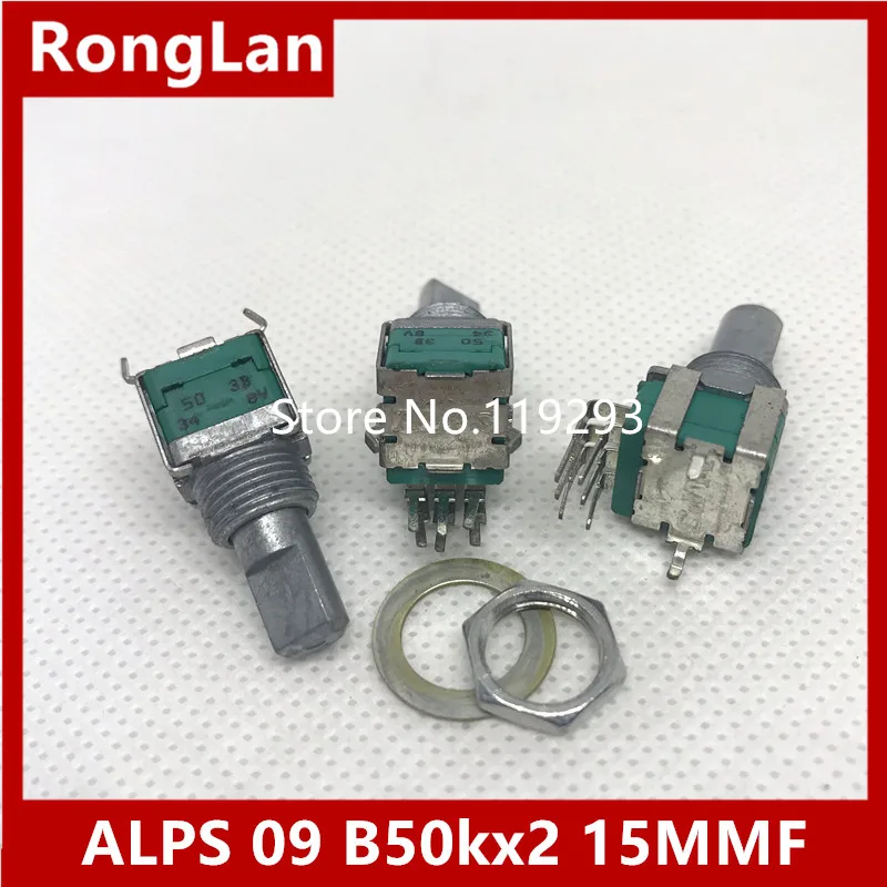 [BELLA]09 type original Japanese ALPS potentiometer 503B B50K 103B B10K double axle 15MMF of the radius 4MM with midpoint--10pcs