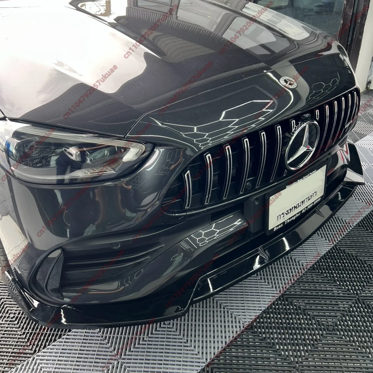 

Gloss Black Front Bumper Splitter Lip For Mercedes W206 S206 C200 C220 C300 C400 C43 AMG LINE Style 2021-2026 Body Kits Tuning