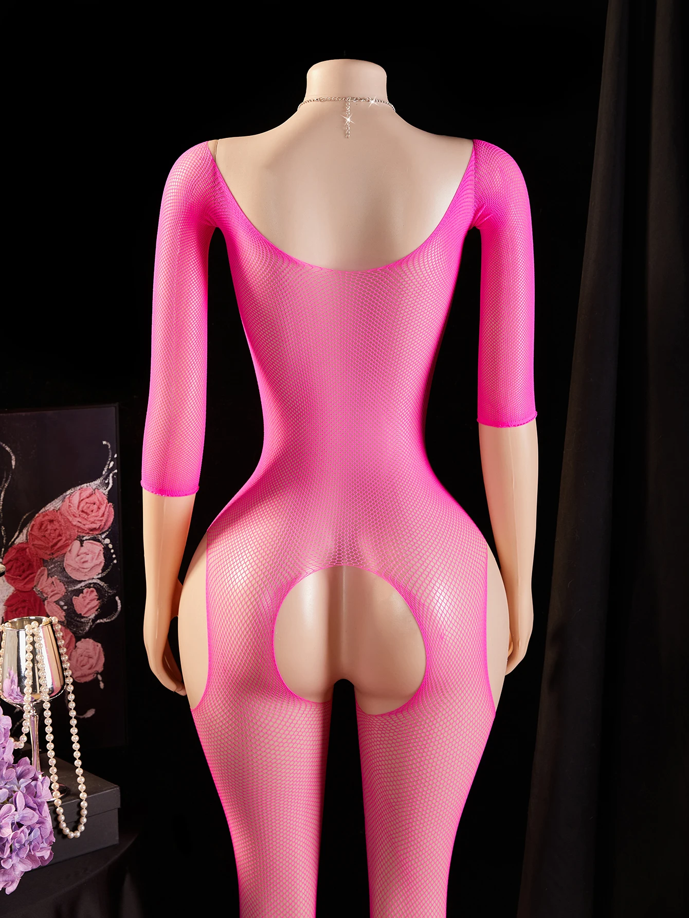 Exotic Women Halter Fishnets Bodystocking Tight Sheer Pantyhose Sexy Crotchless Erotic Costumes Porn Transparent Bodysuits