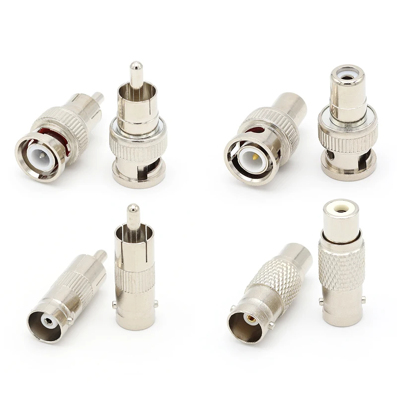 2Pcs BNC to RCA Surveillance Video BNC Female to BNC Male BNC Male to RCA Female Q9 Male to RCA Female Q9 Female to AV Adapter