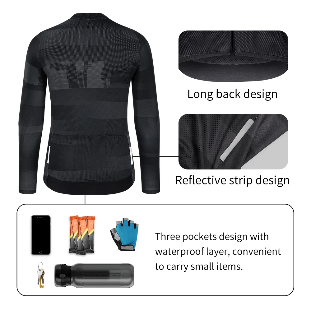 ดิโฟสเสื้อเจอร์ซีย์นักปั่นแขนยาวสำหรับผู้ชายฤดูใบไม้ผลิฤดูร้อนเสื้อไบค์เกอร์แห้งเร็วระบายอากาศได้สะท้อนแสงเสื้อผ้ากีฬาจักรยานกลางแจ้ง