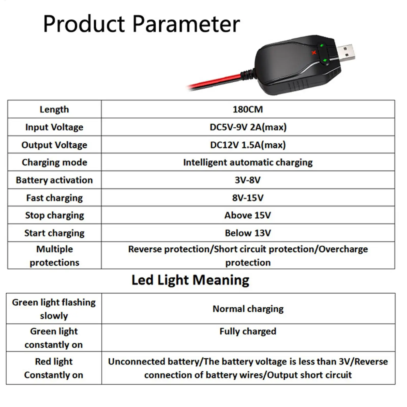 Battery Charger For Motorcycle 12v Portable Smart Charging Power Battery Maintainer For Outdoor Car Marine Boat Automotive