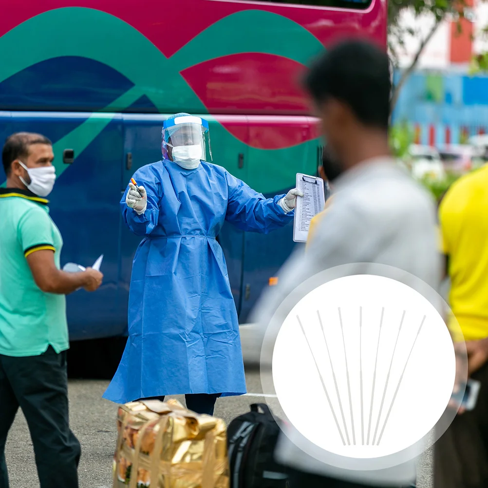 25 قطعة من مسحات البلعوم الأنفية للاستعمال مرة واحدة، مسحات جمع الفم المتدفقة للاستخدام في المختبرات الطبية، مسحة الأنف المتدفقة