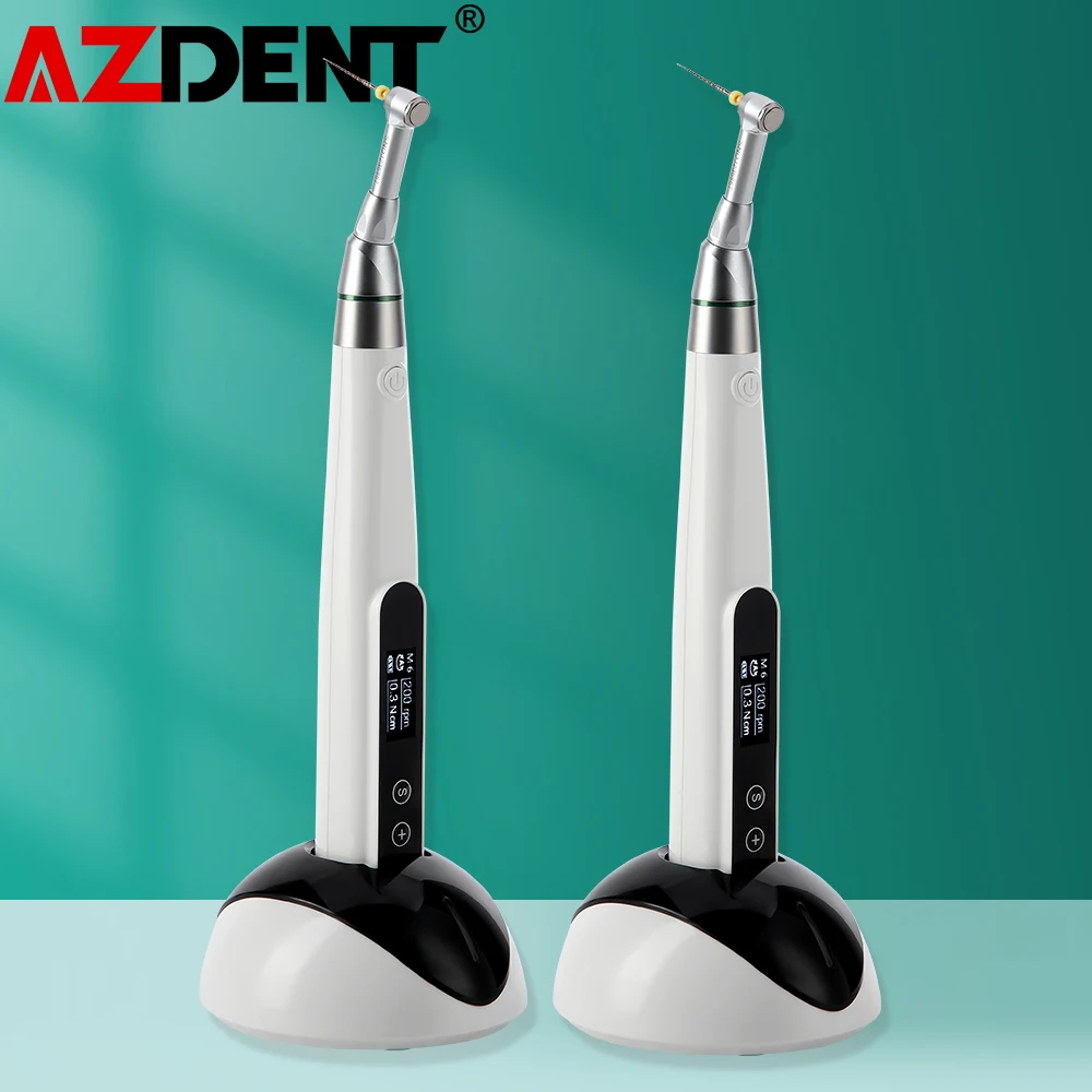 

Azdent Dental Root Canal Endo Motor New Cordless 16:1 Contra Angle Endodontic Treatment Equipment Endo Dentistry Tools