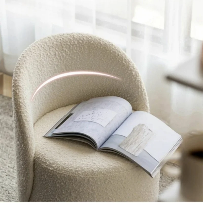 360°Rotatable Shoe Changing Stool Makeup Stool Sponge Backrest Dressing Chair Comfortable Breathable Living Room Lazy Sofa Chair